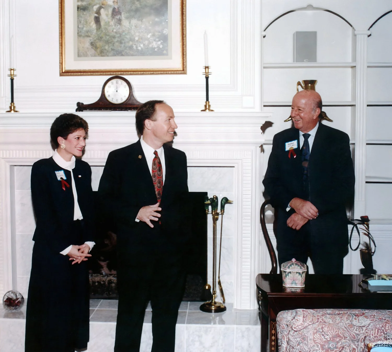 Congressman Kevin Brady and his wife Cathy Brady with George Mitchell
