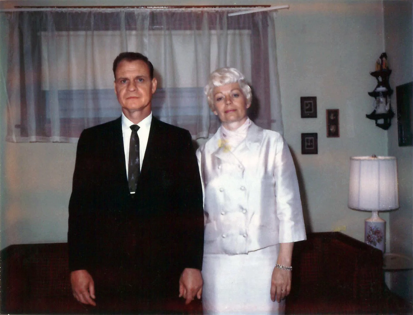 A photograph of Congressman Brady’s parents, formally dressed in a living room.